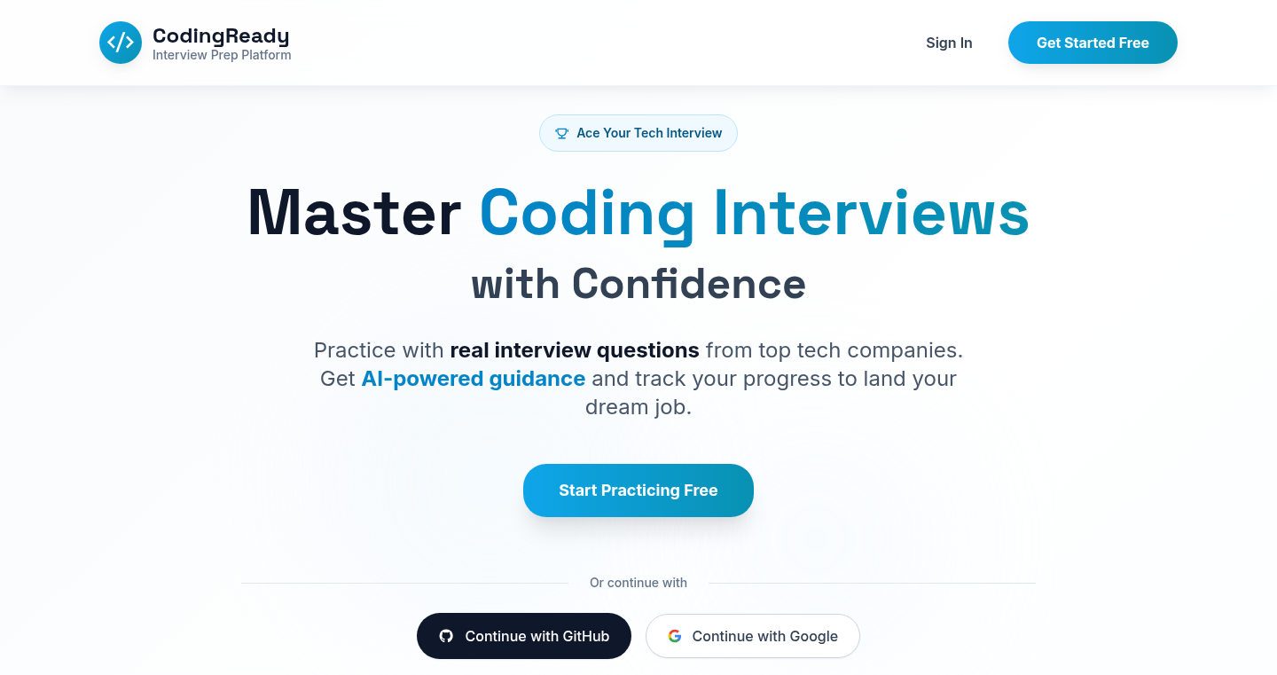 CodingReady: AI-Powered Interview Practice Platform