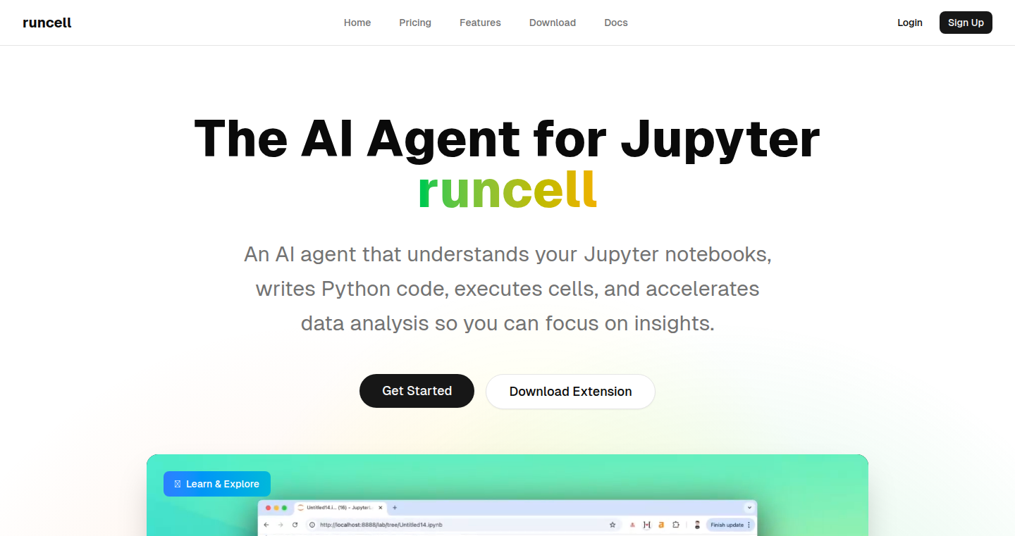 Runcell: An AI Agent for Jupyter Lab