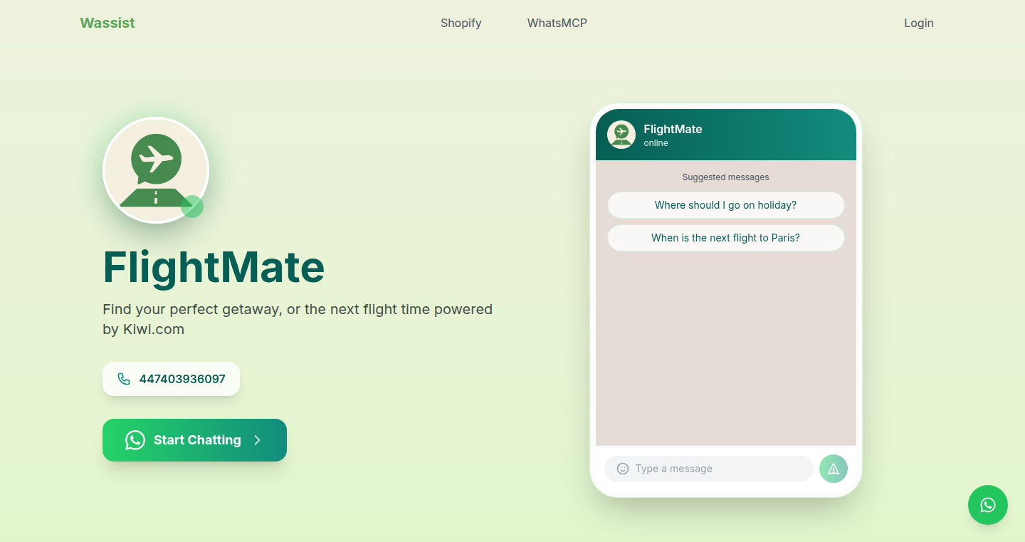 WhatsApp Flight Navigator