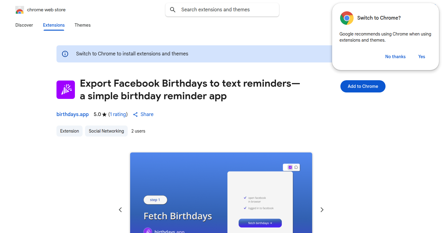 BirthText: Facebook Birthday Exporter for SMS Reminders