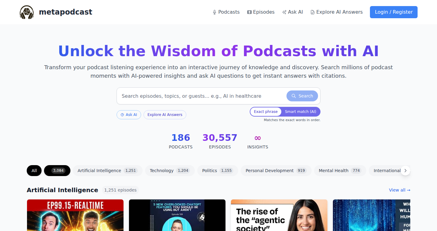 MetaPodcast: Semantic Podcast Explorer