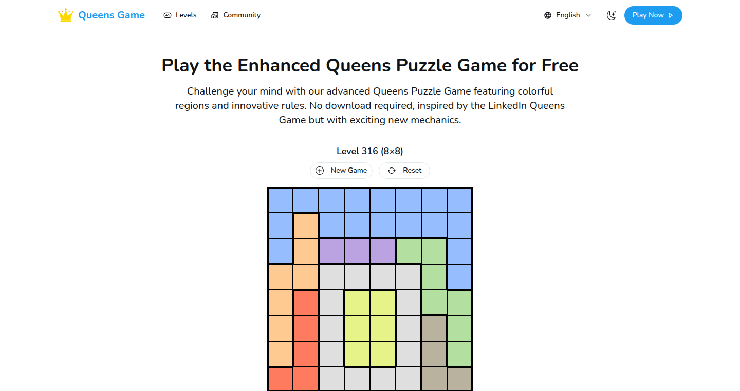 Enhanced Queens Game: Region-Constrained Puzzle Solver