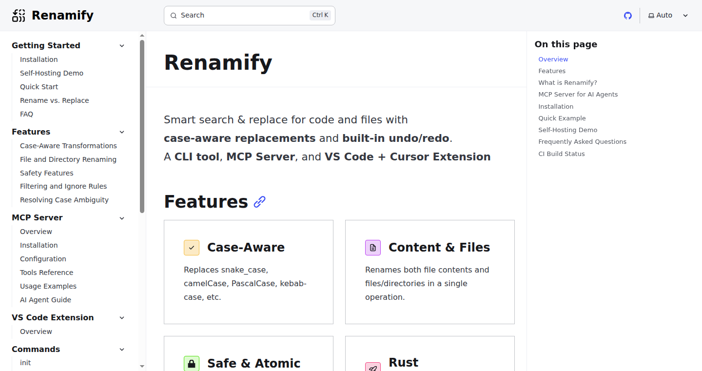 Renamify:智能案例感知搜索与替换工具