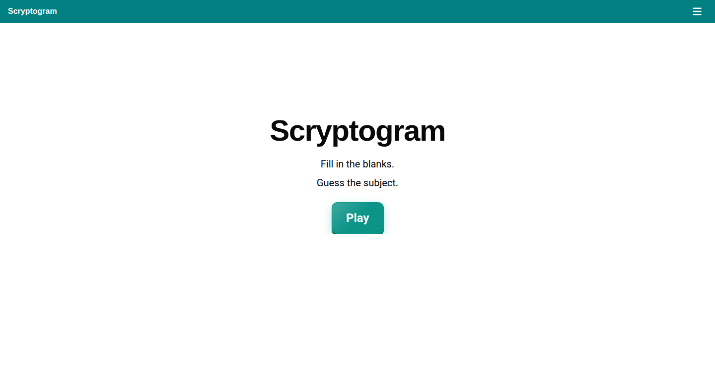 Scryptogram - 填空解谜游戏