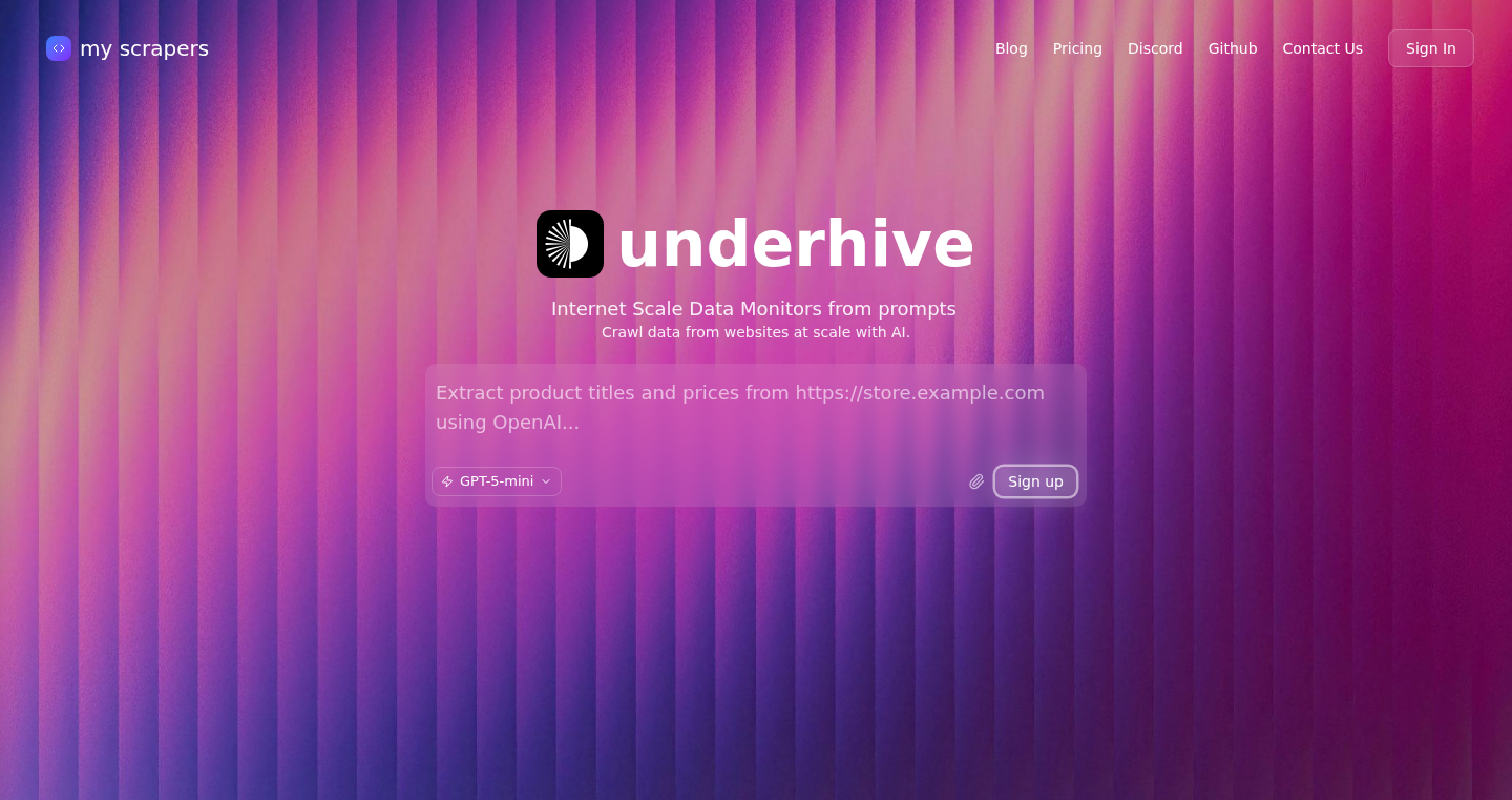 Underhive.ai: 智能网站数据抓取机器人