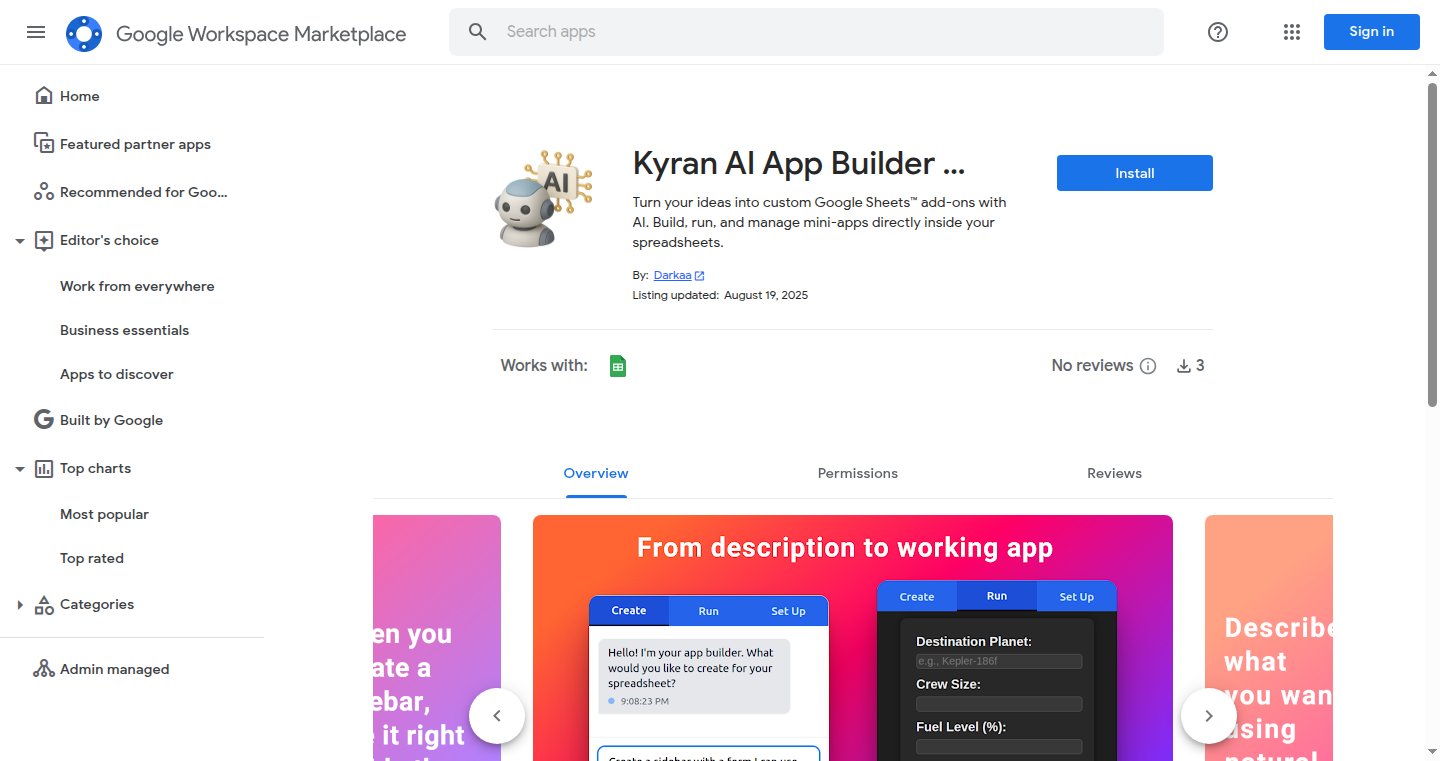 Kyran: 智能表格助手 - 用AI简化Google Sheets脚本编写