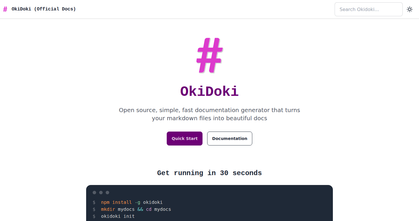 OkiDoki: Markdown驱动的API文档生成器