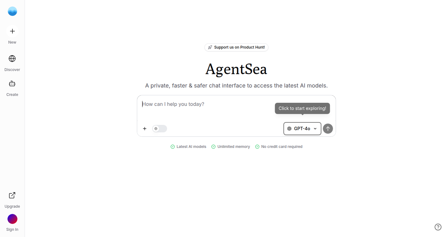 AgentSea: AI模型聚合与安全对话平台