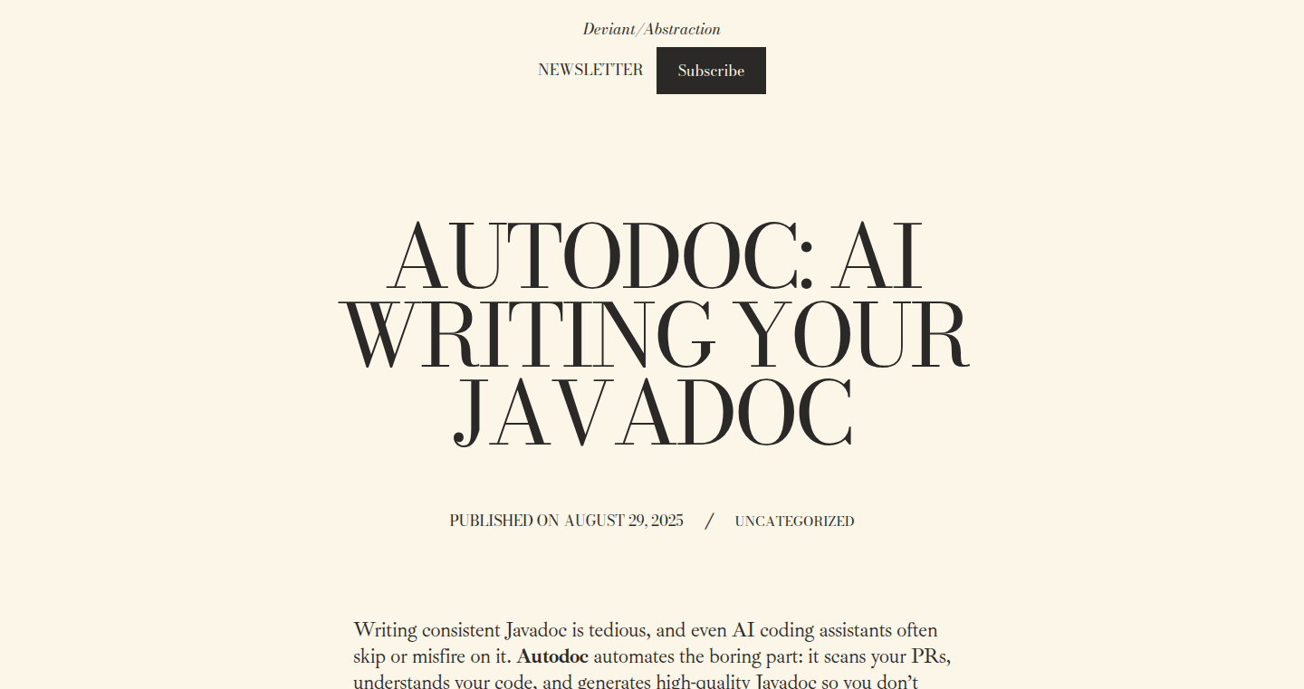 AI Javadoc Autocompleter