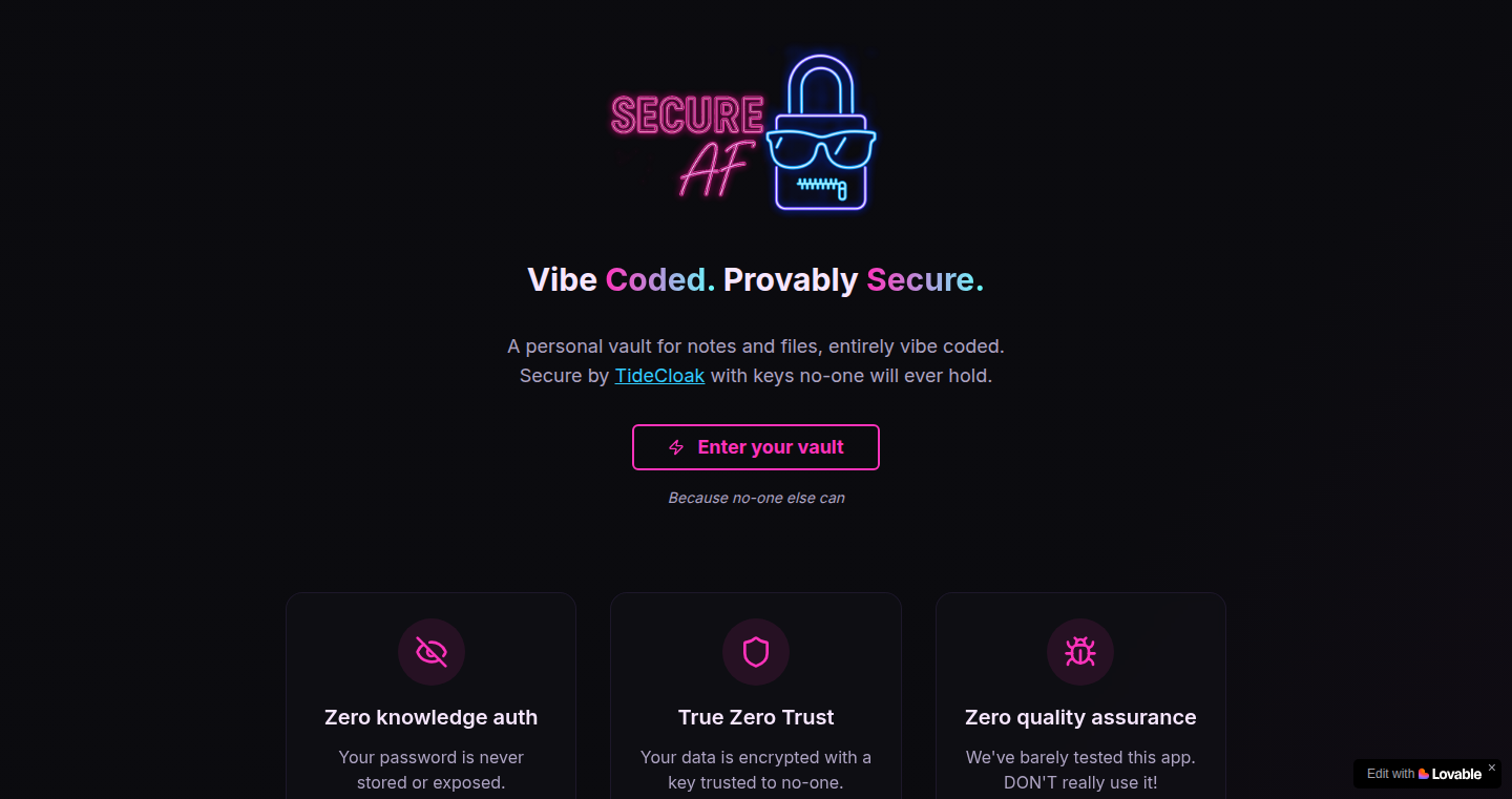 SecureAF: 极度安全但混乱的开发实验