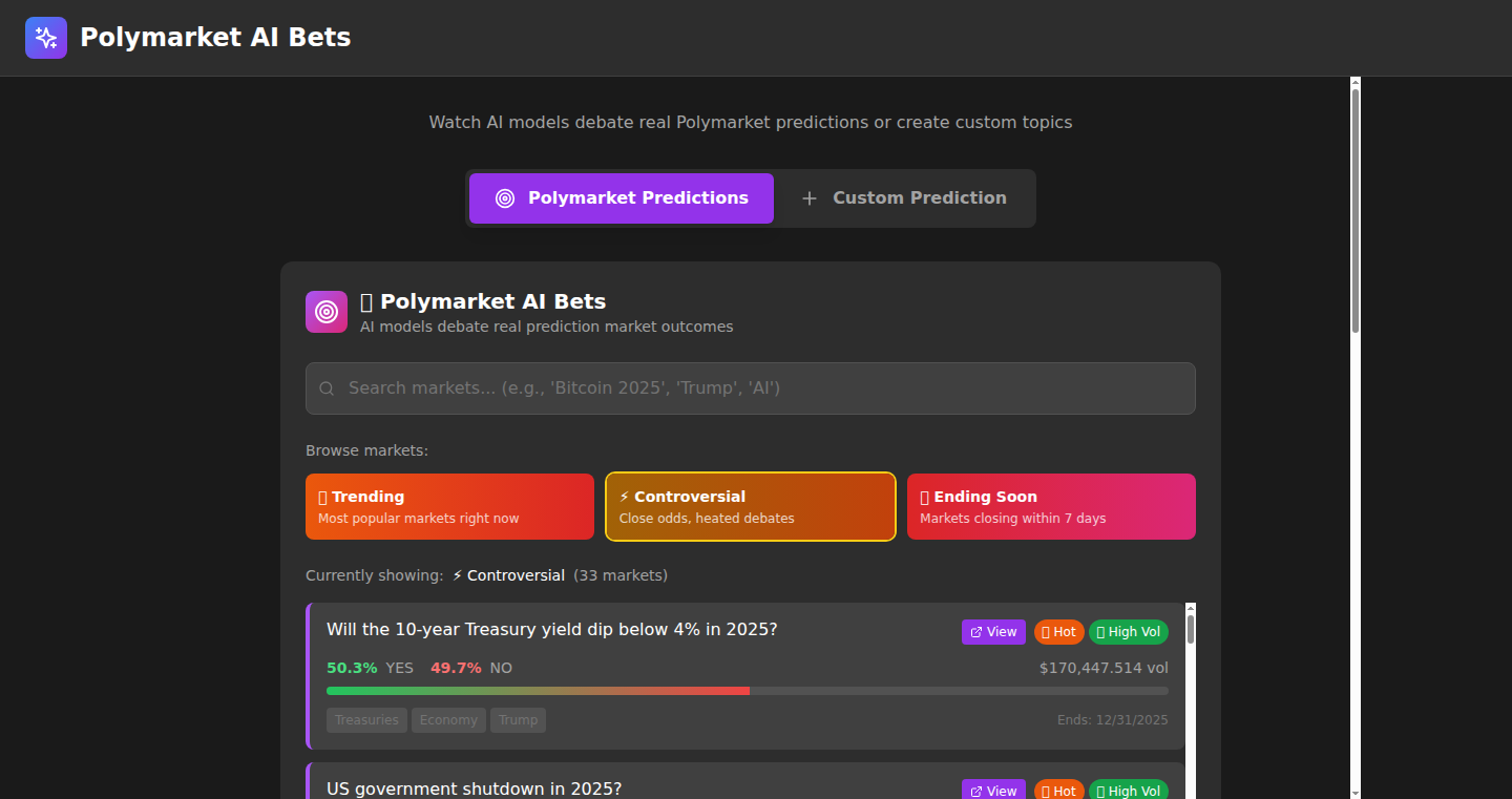 AI辩论家:Polymarket事件分析助手