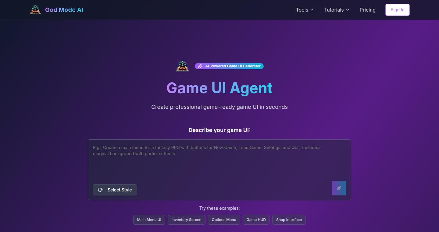 AI Game UI Automaton
