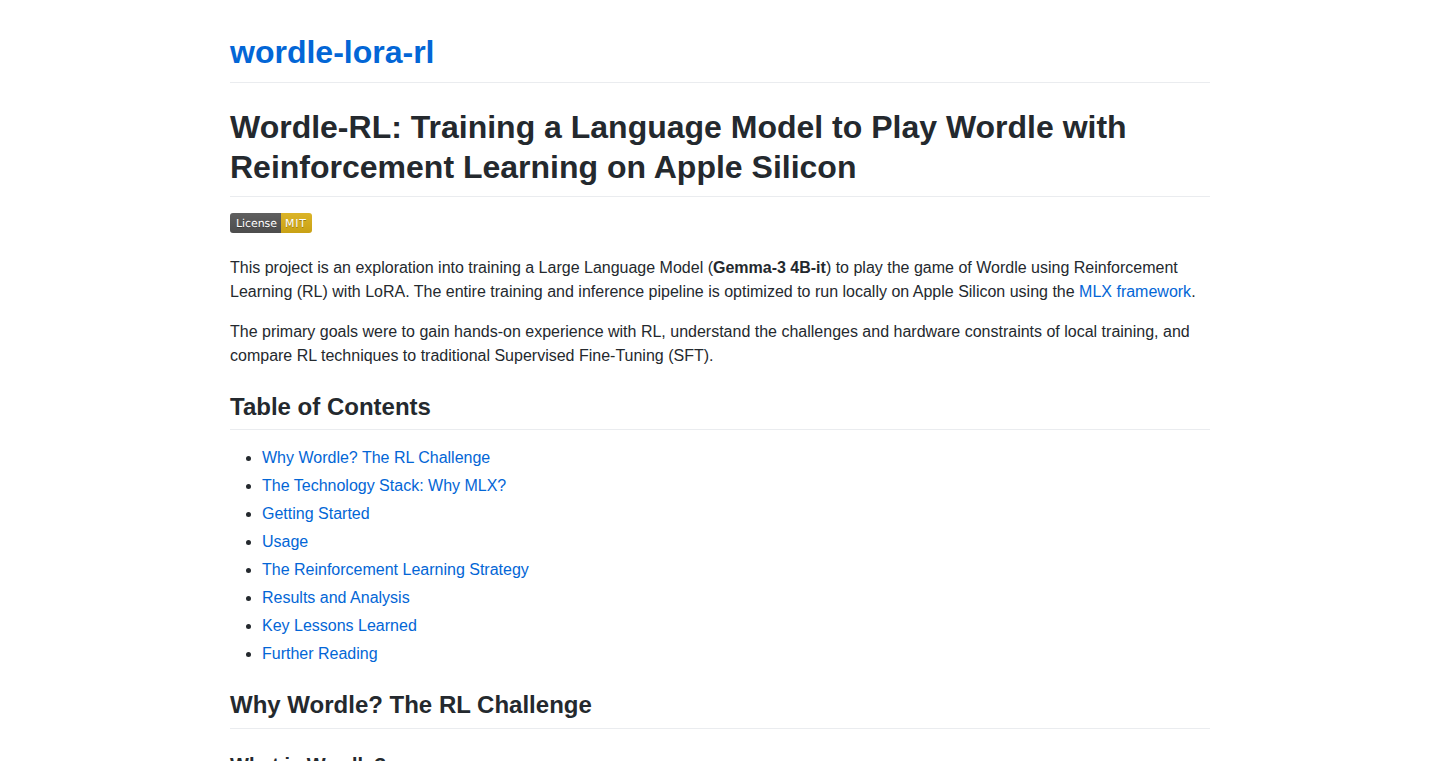 Apple Silicon LLM Wordle RL Trainer
