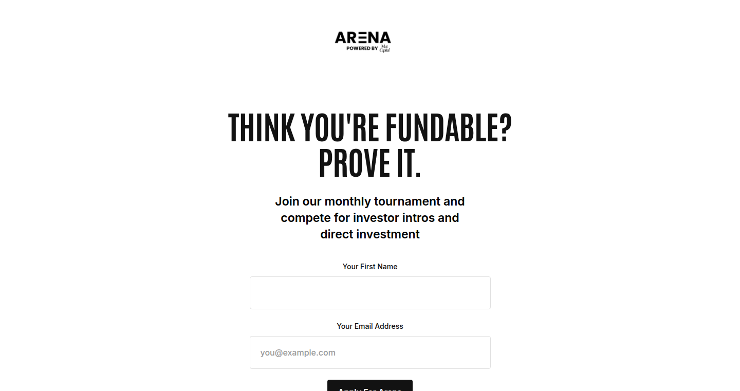 Arena: Founder Progress Tracker
