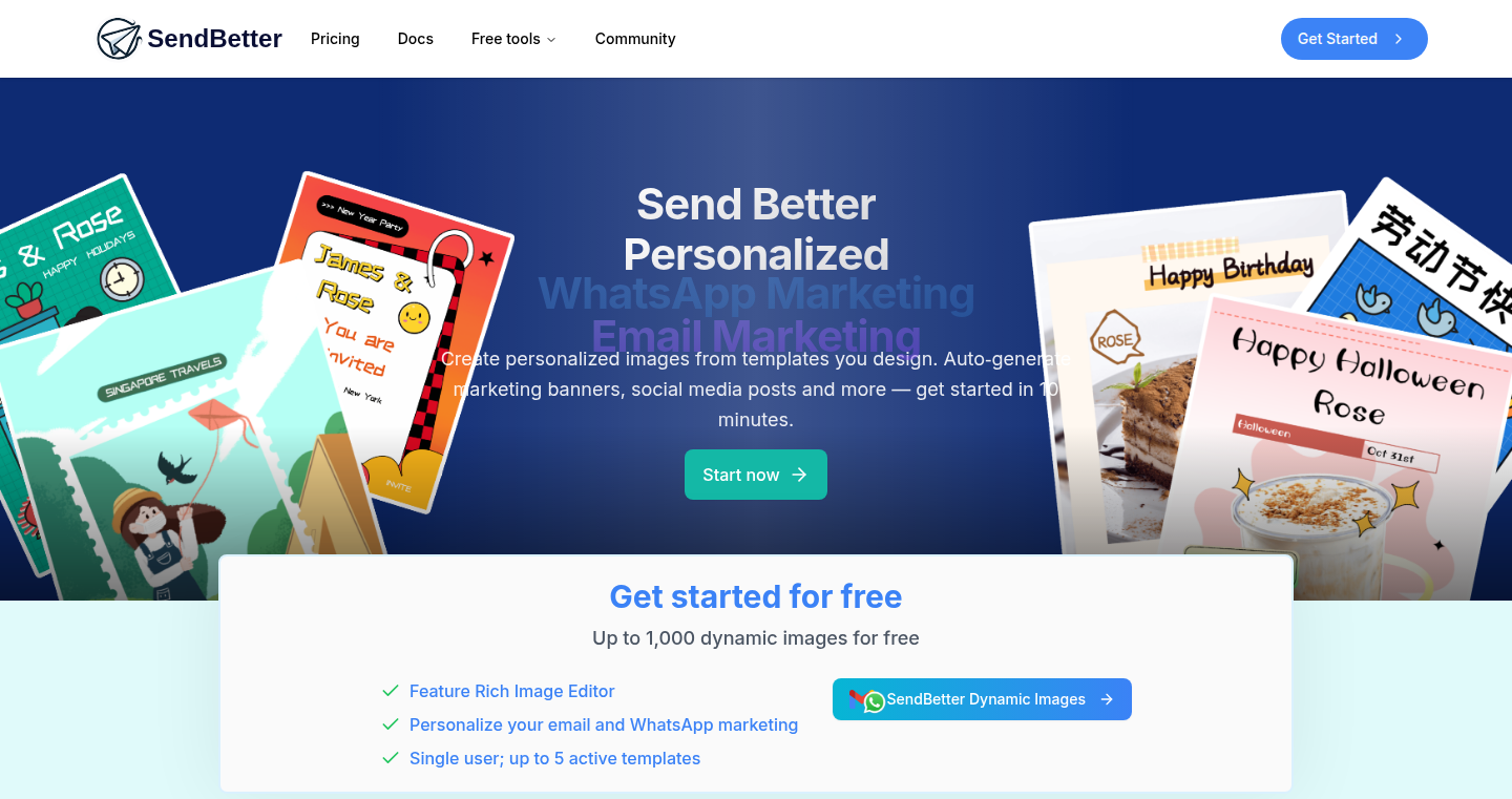 SendBetter: Dynamic Visuals API