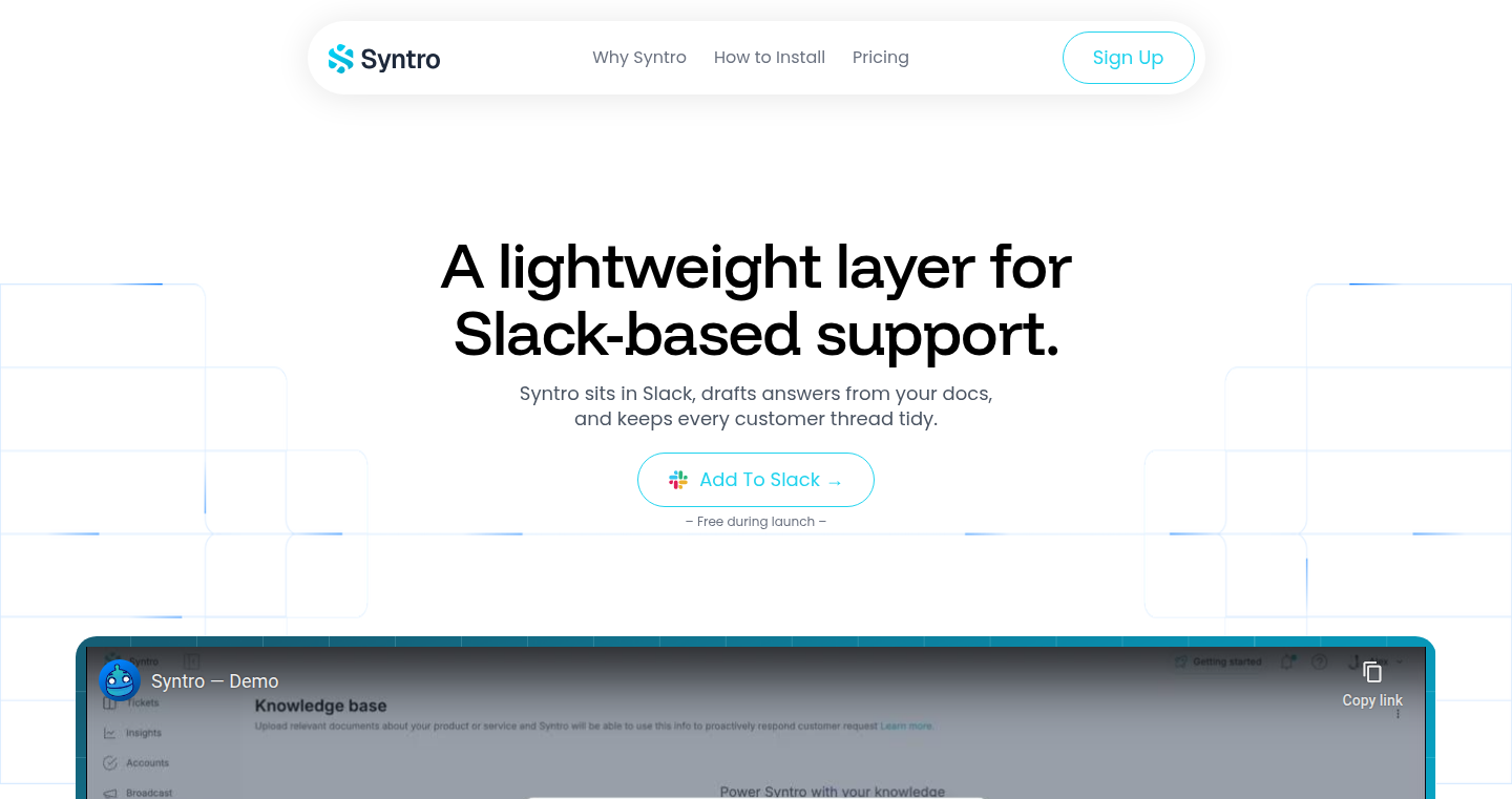 Syntro.io: Slack Connect Support Transformer
