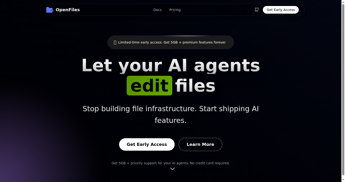 OpenFiles - AI代理的持久化文件存储