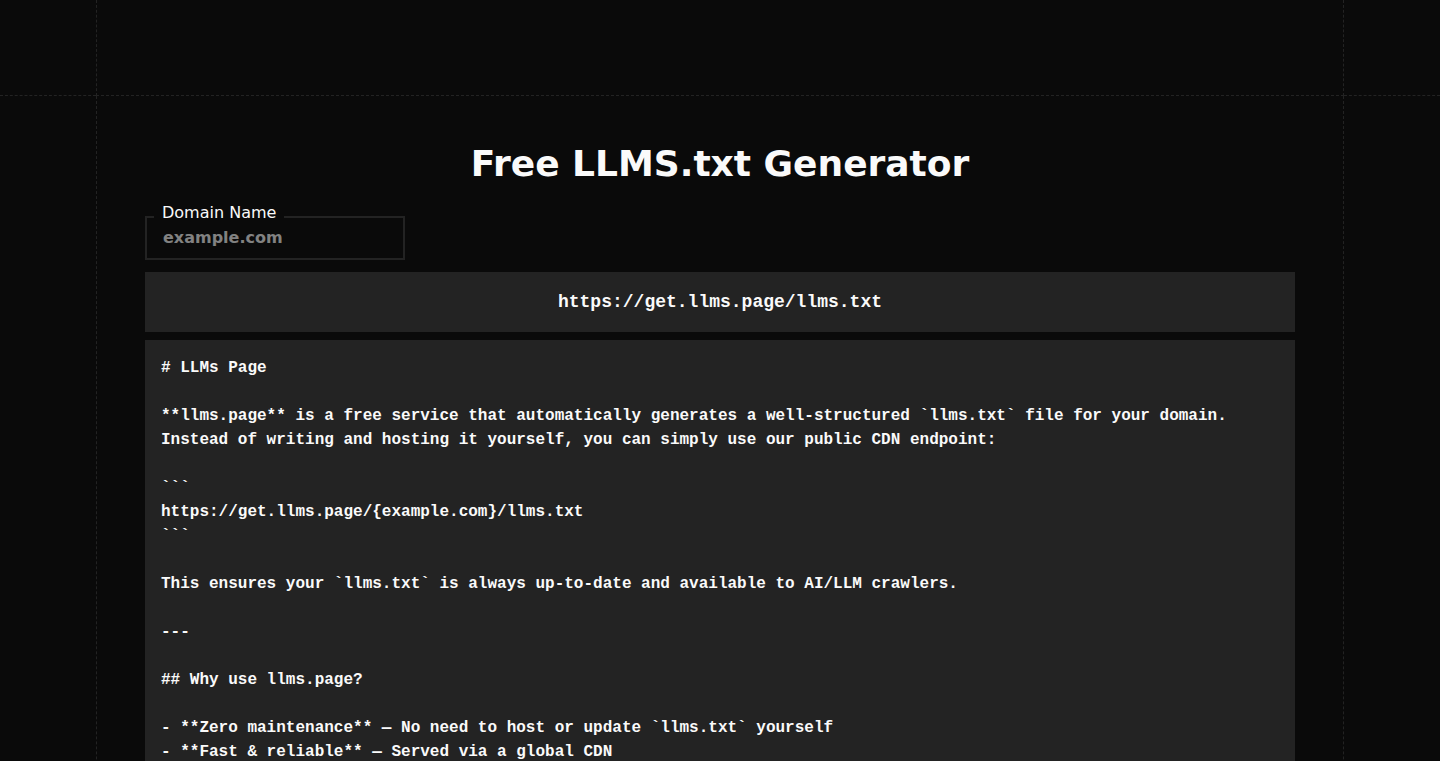 LLMs.txt 自动生成器