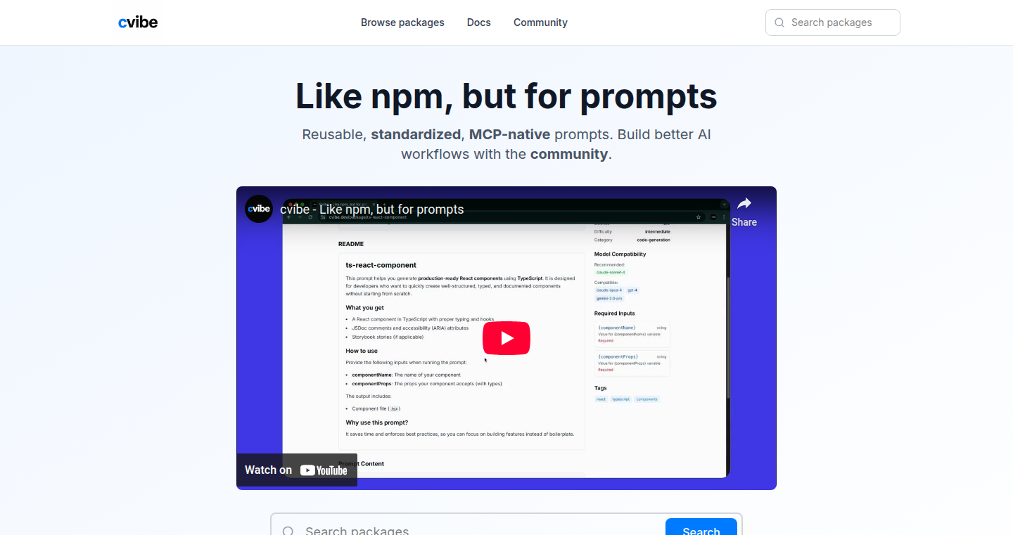 CVibe: 提示词的NPM