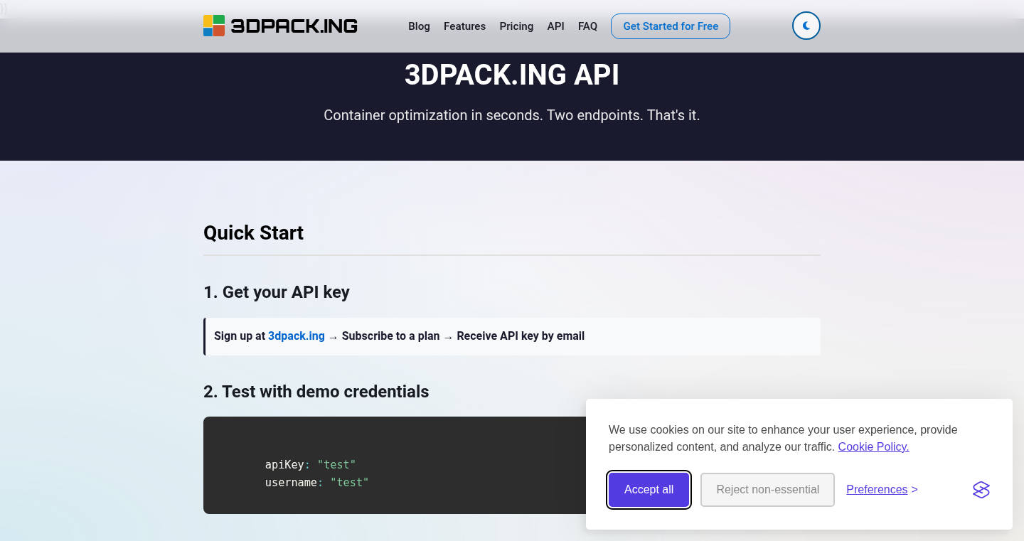 3D Pack AI API