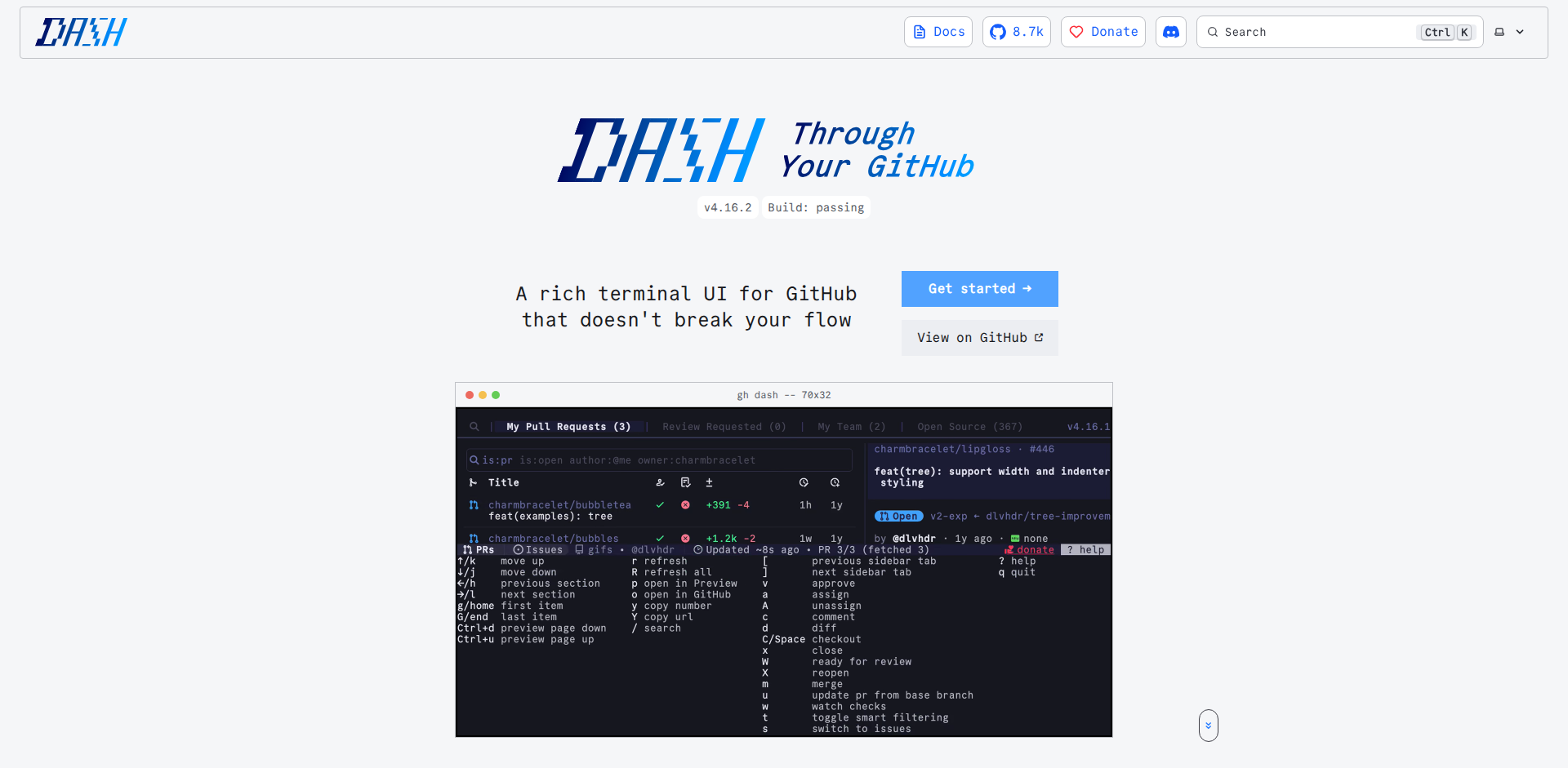 GH-DashDocs: GitHub TUI 终端驾驭中心