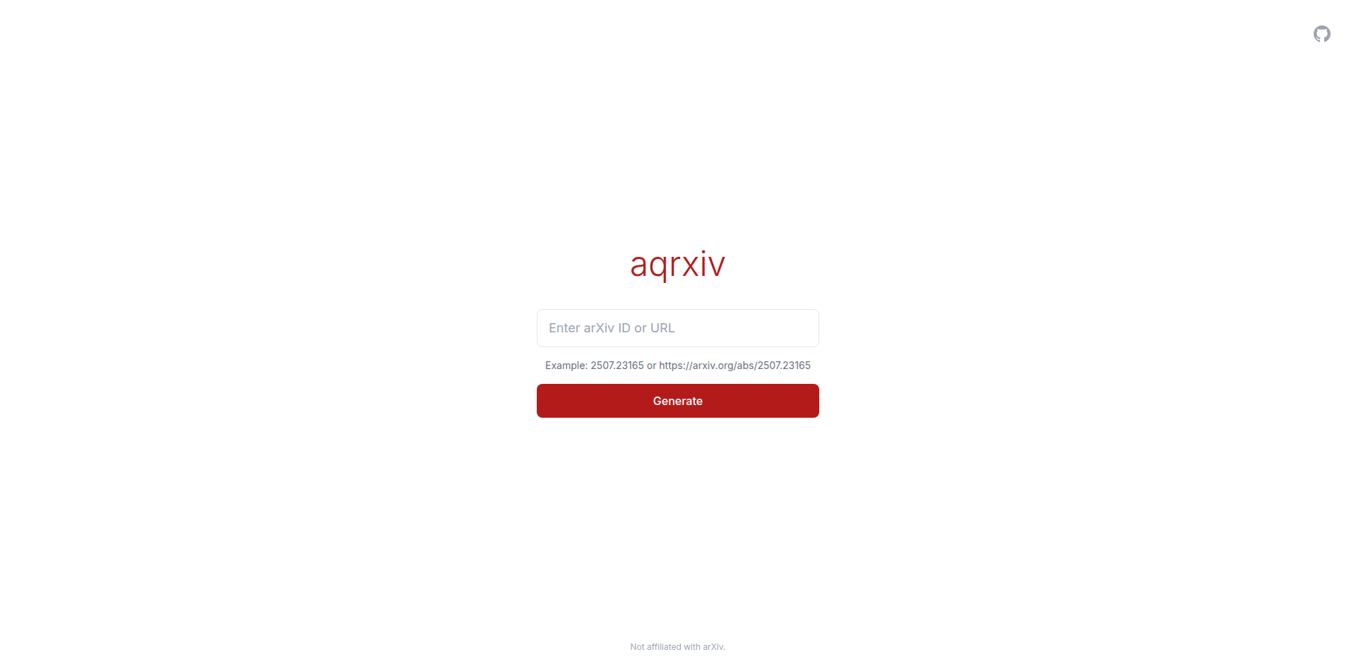 Aqrxiv: ArXivリンクQRコード変換サービス