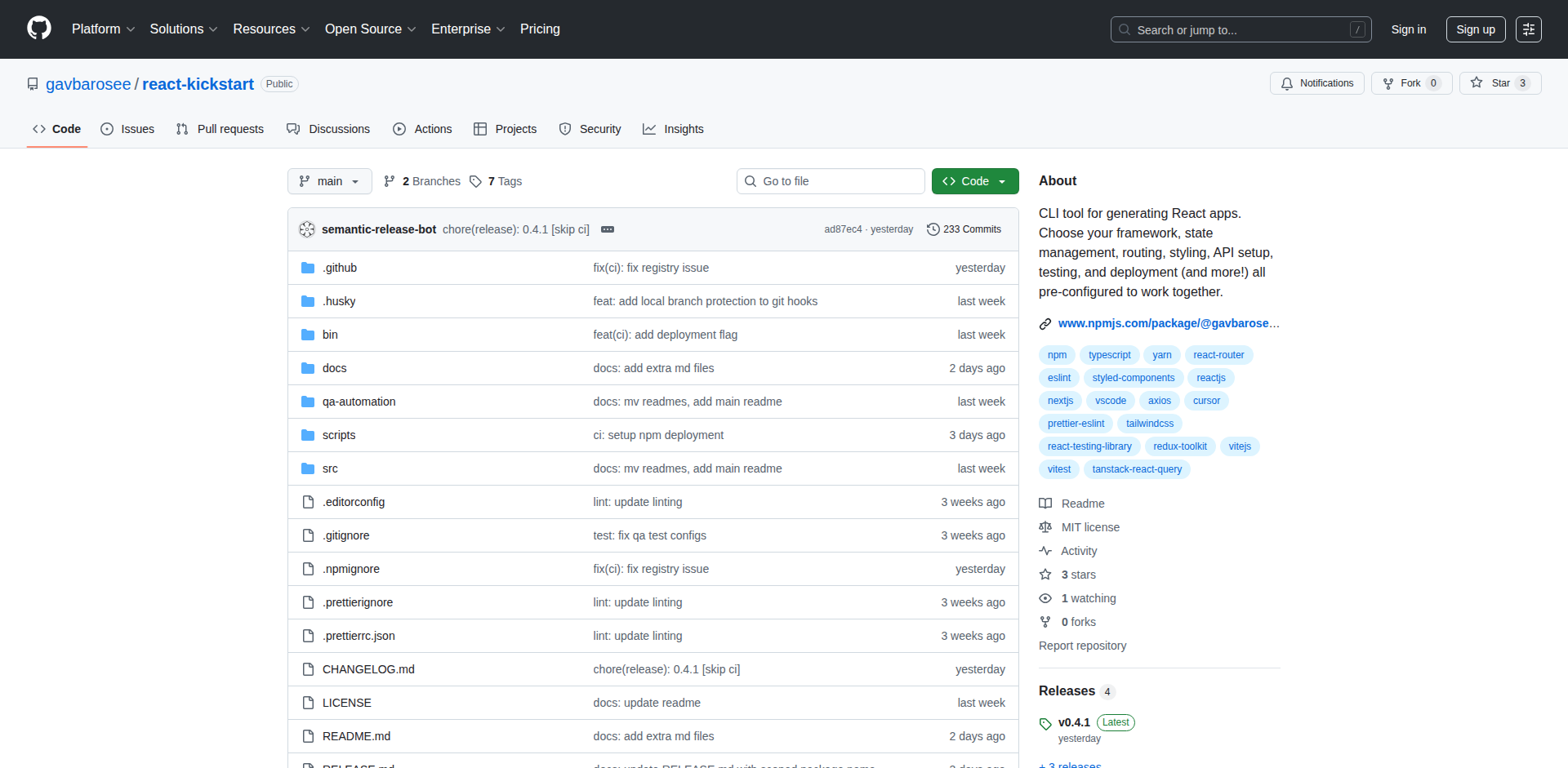 React Kickstart CLI