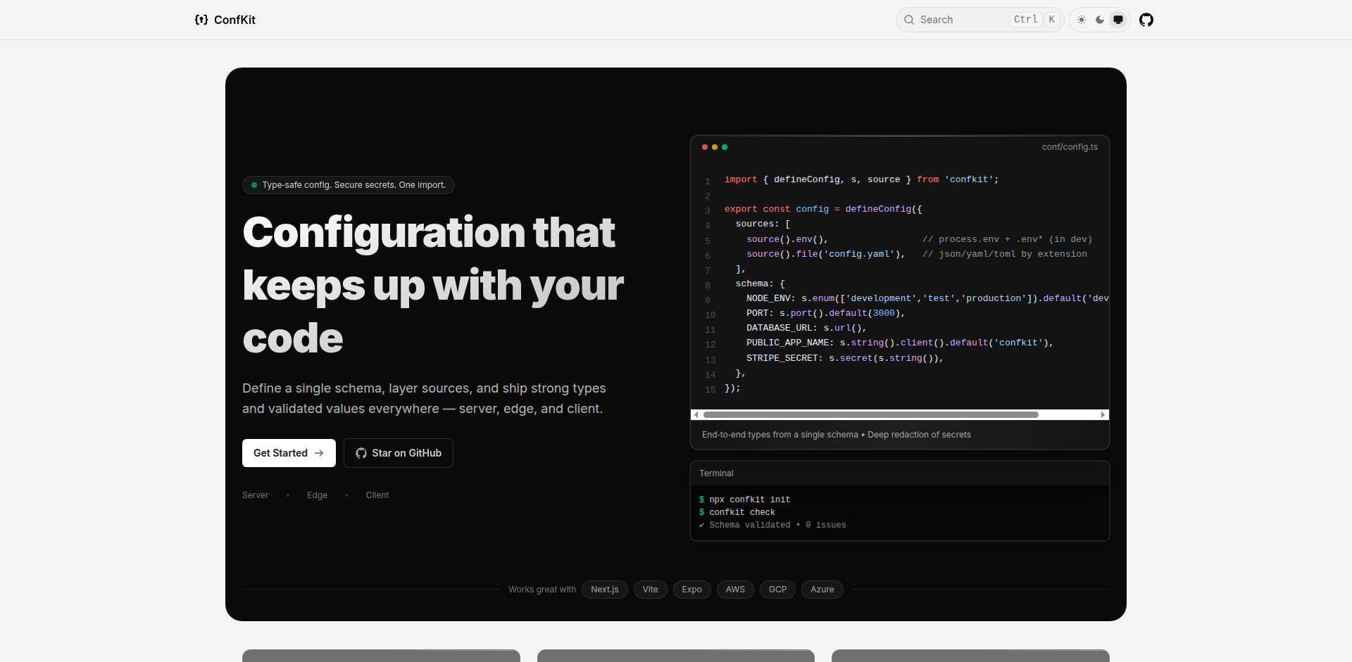 ConfKit: 型安全でセキュアなTypeScript設定管理