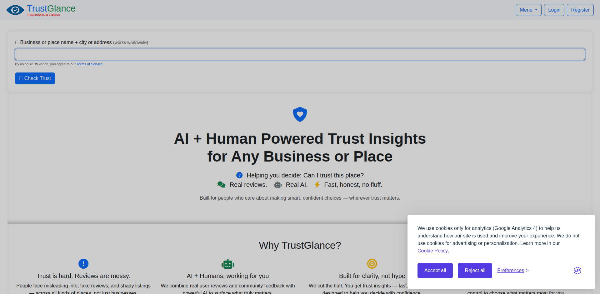 TrustGlance：レビューを瞬時に信頼度レベルへ変換するAIアシスタント