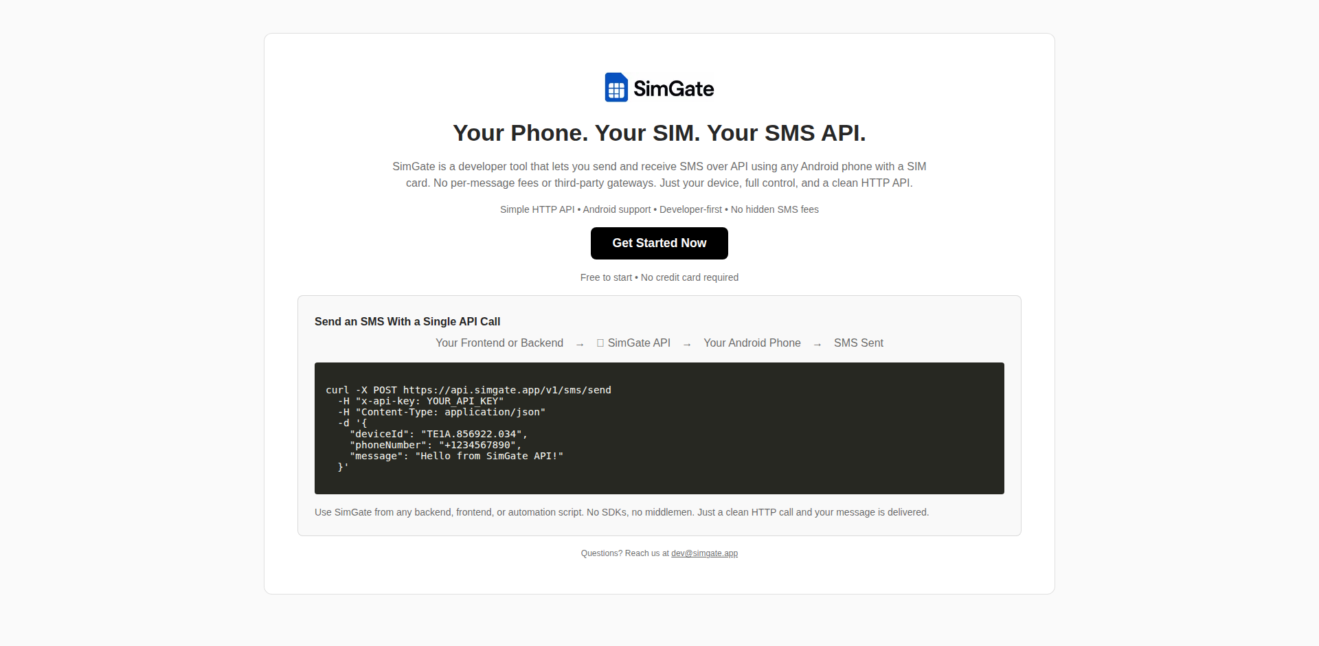 SimGate: スマホSMSゲートウェイAPI