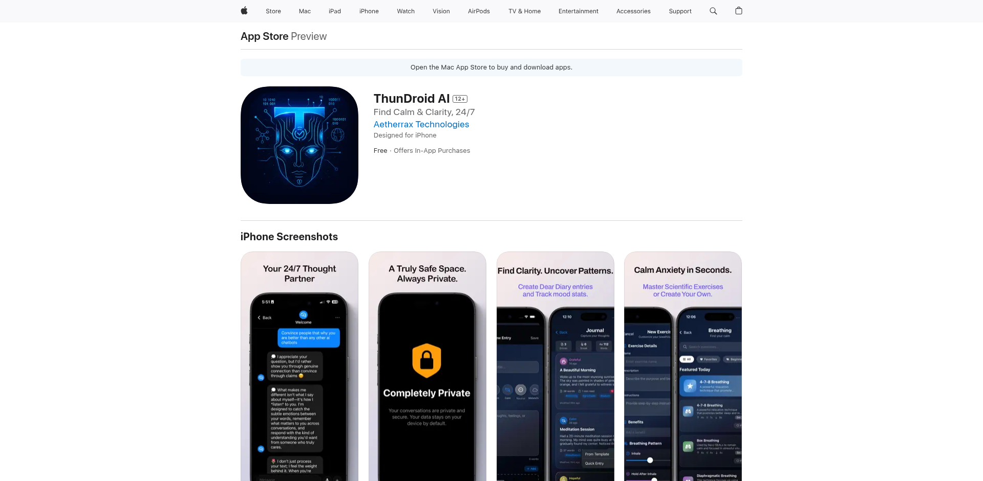 ThunDroid AI: ローカルAI感情ケアコンパニオン