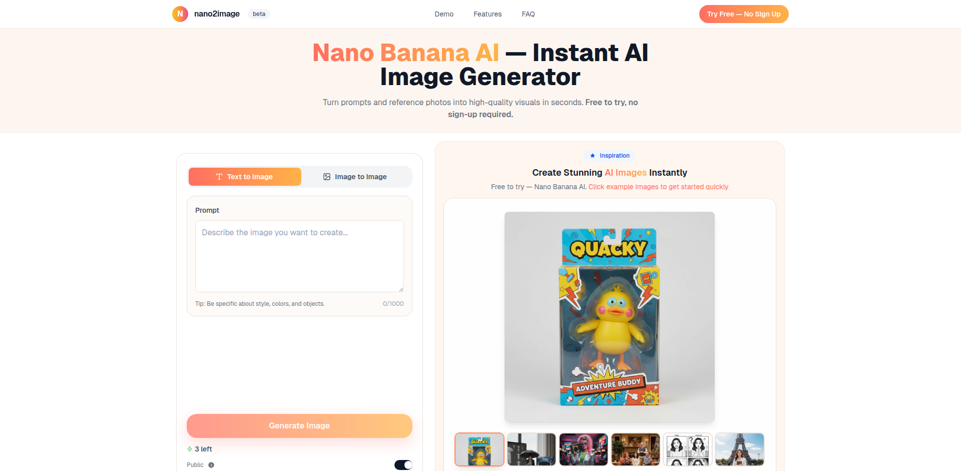 Nano2Image: テキストと画像から瞬時に生成