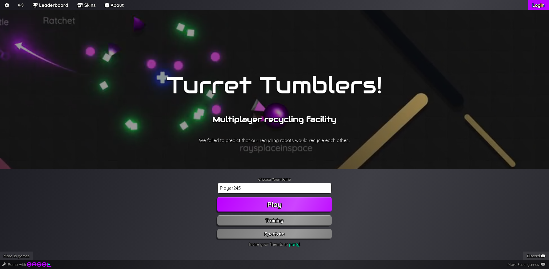 Turret Tumblers: WebRTC 搭載の弾幕攻防ゲームエンジン