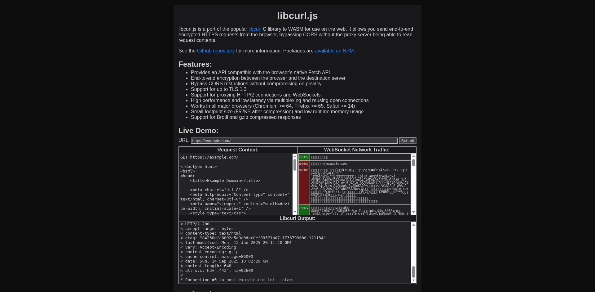 Libcurl.js: WASM-Powered Secure HTTP Proxy