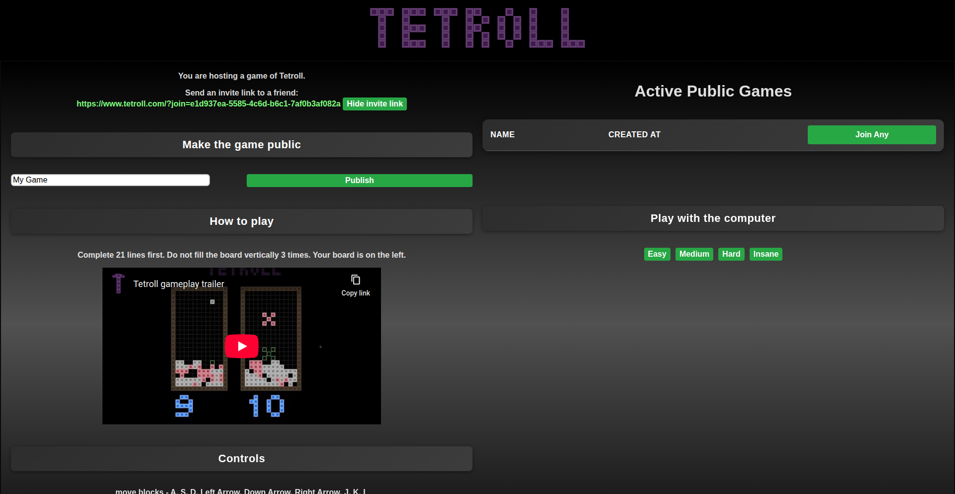 Tetroll.com リアルタイム対戦テトリス