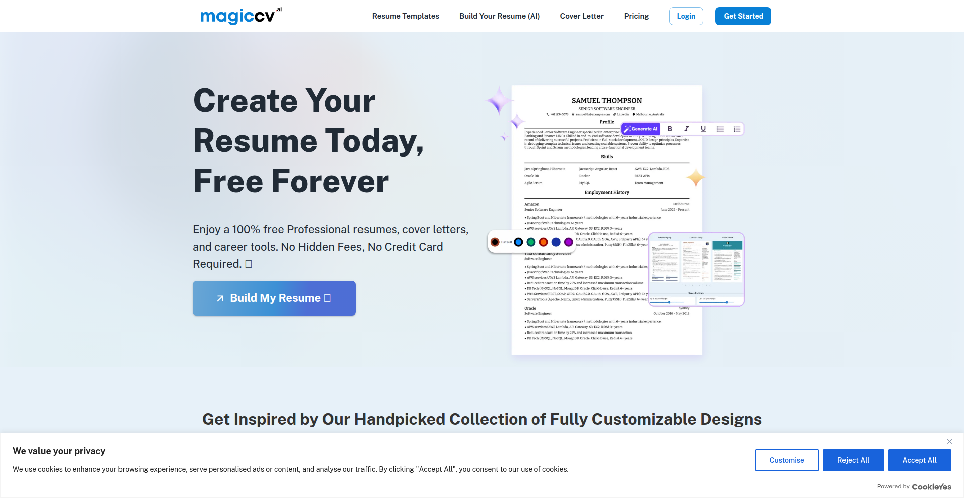 MagicCV.ai: 個人のキャリアを加速させる無料AI搭載履歴書・職務経歴書ジェネレーター