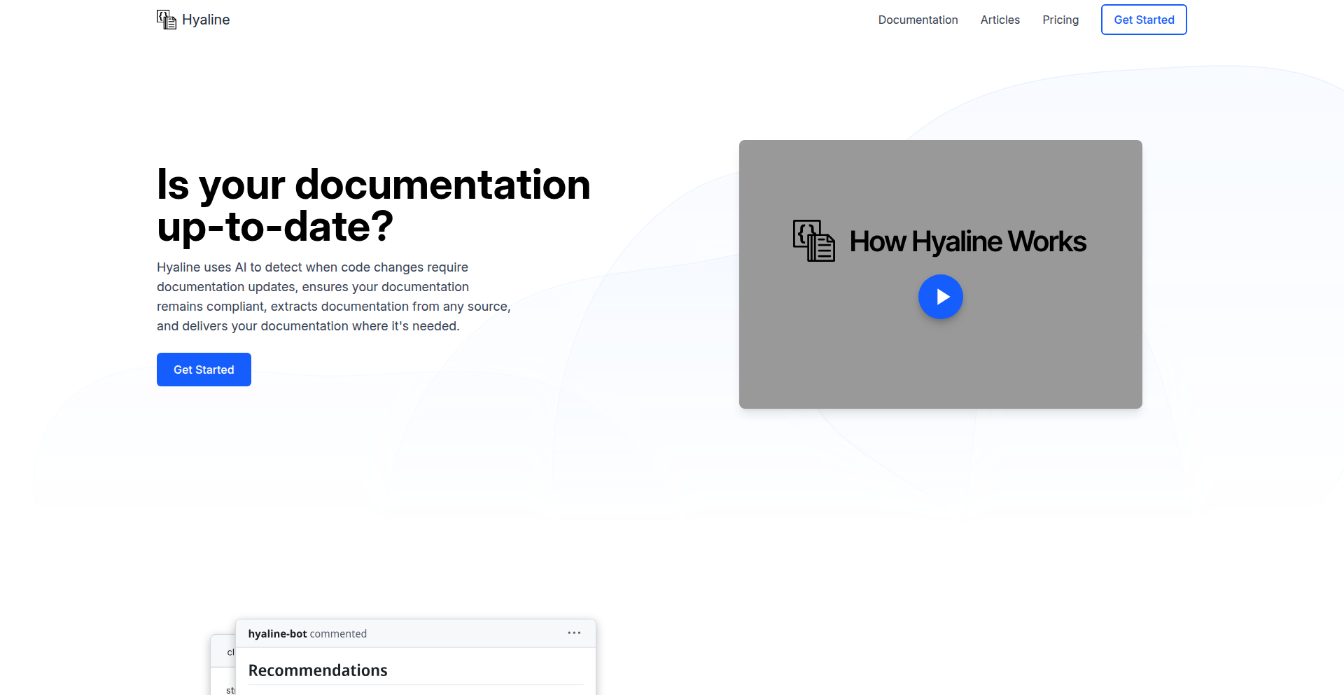 Hyaline: LLM駆動型PR向けドキュメント更新推奨ツール