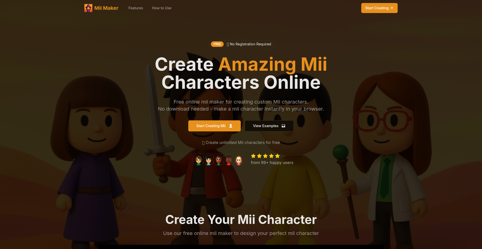 Mii Maker - ブラウザベースのMii風アバタークリエーター