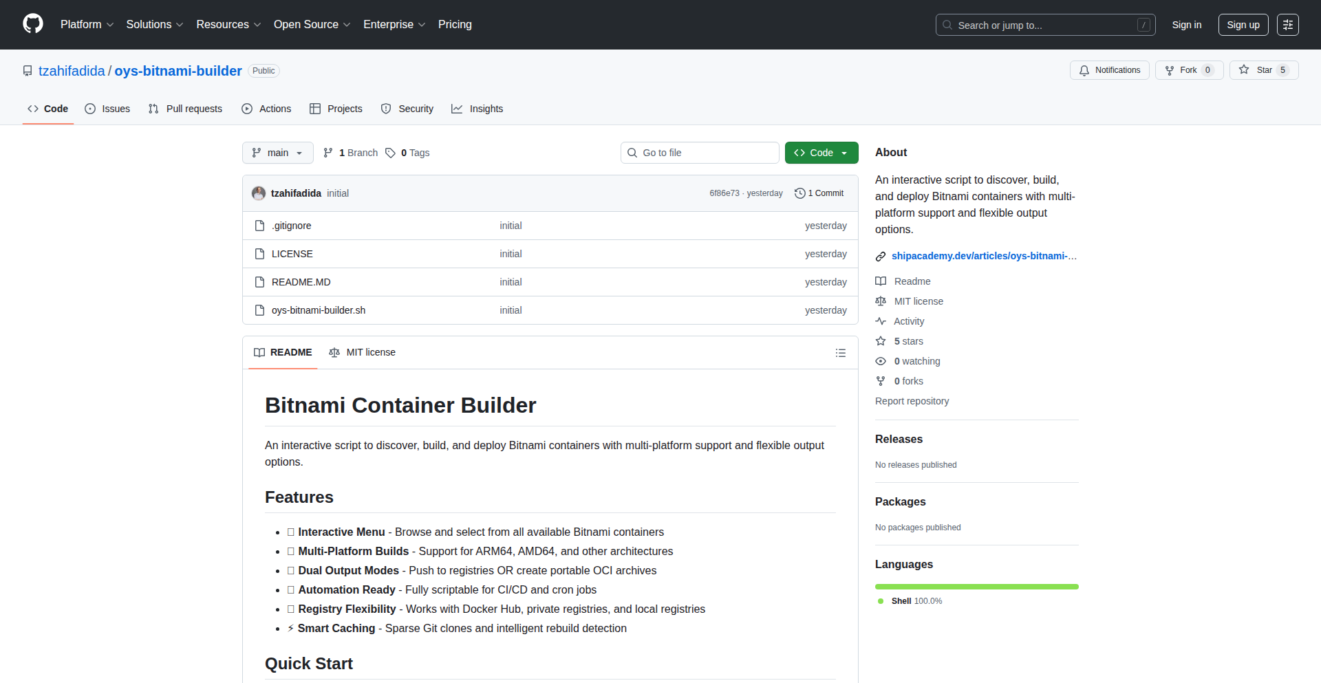 OYS Bitnami Builder: BitnamiコンテナDIYツール
