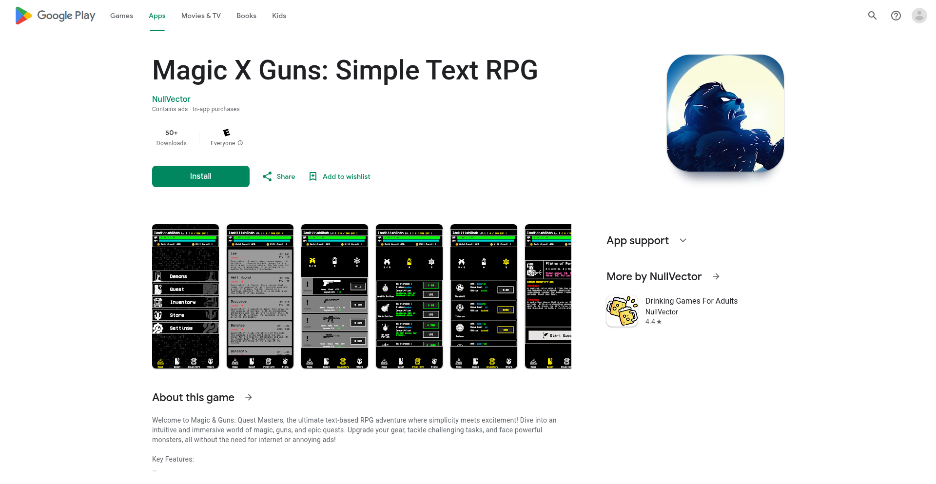 Android 放置型テキストRPG