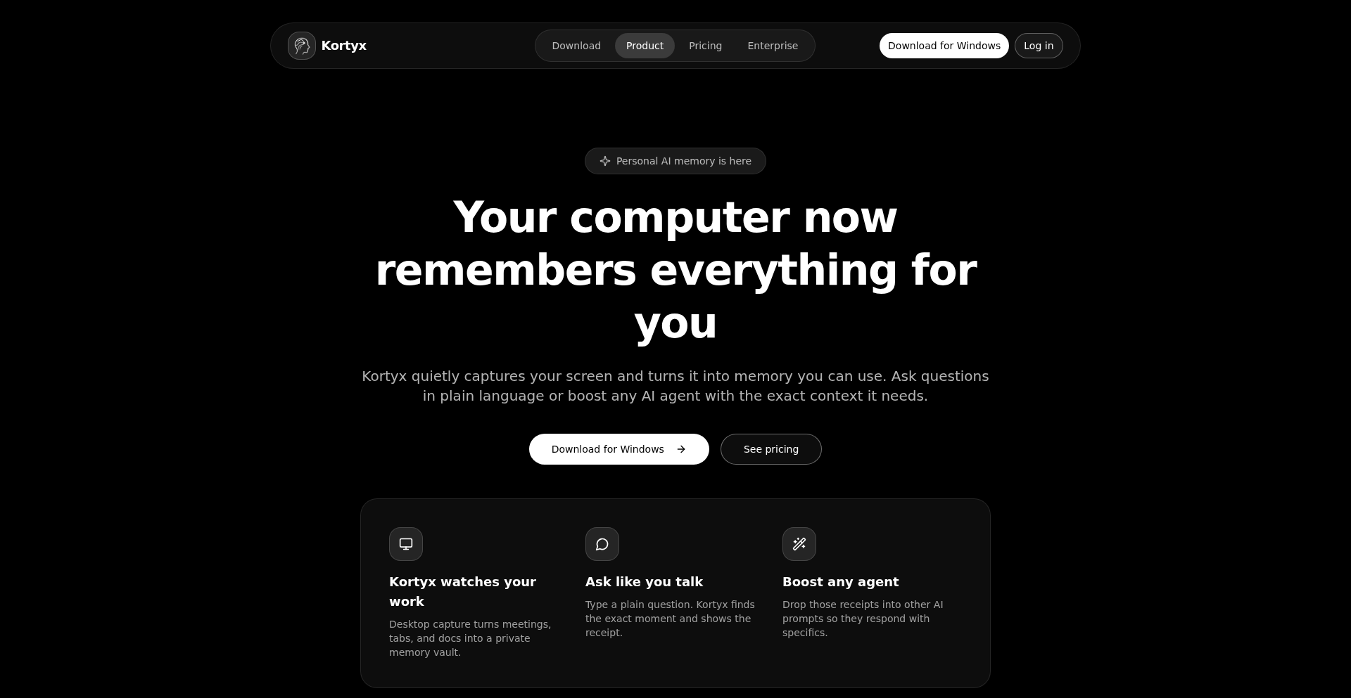 Kortyx: AIエージェントのためのパーソナルメモリレイヤー
