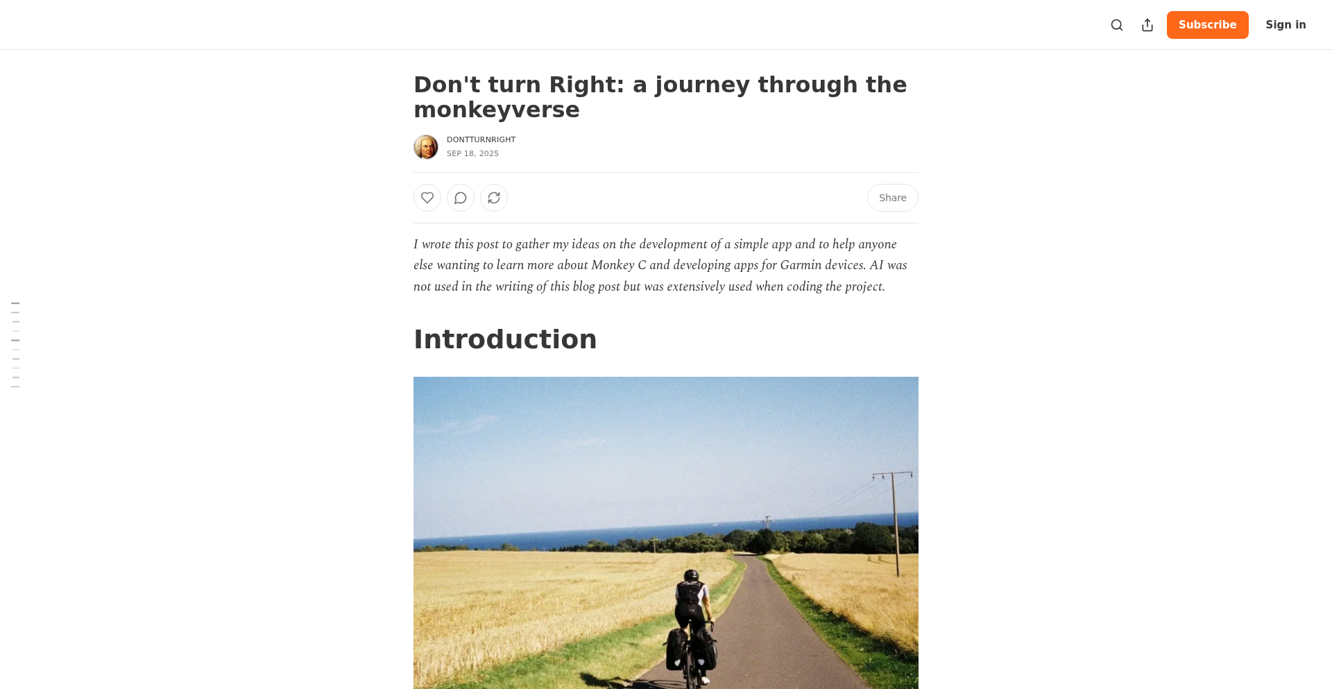 MonkeyC 骑行码创