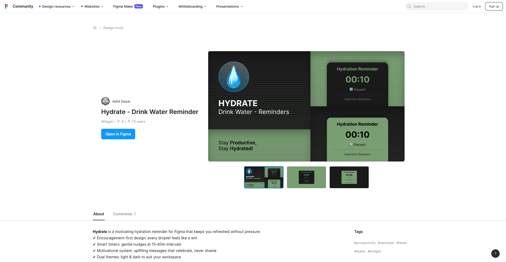 HydrateFlow: Figma智能饮水提醒小组件
