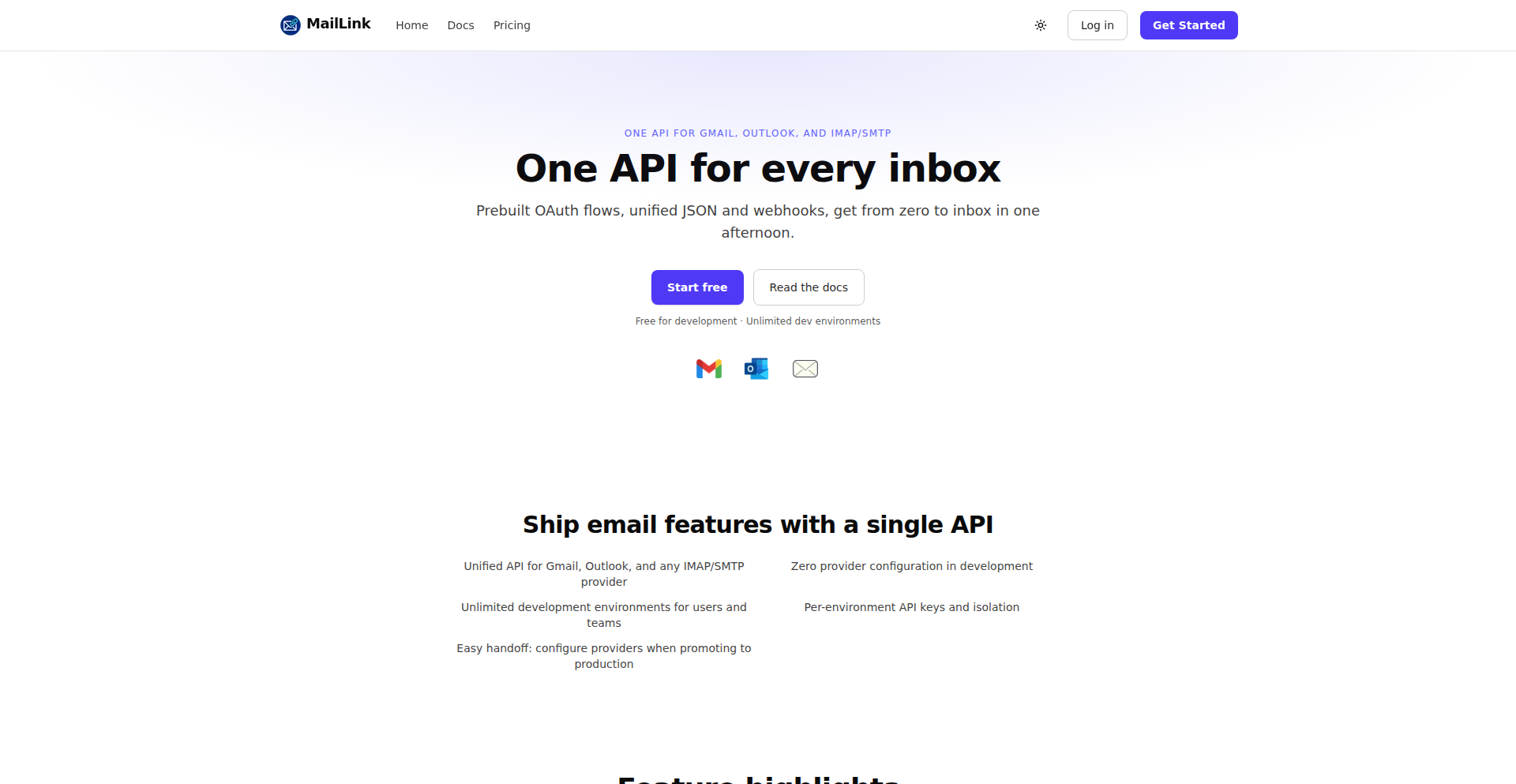 简易邮件账户连接API