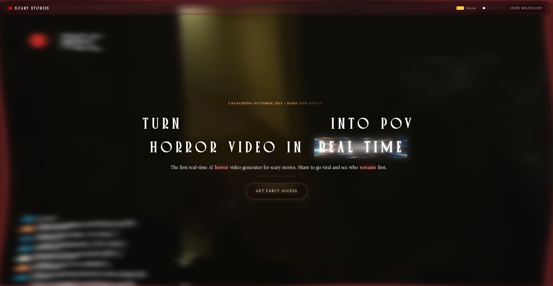 ScaryStories.Live - リアルタイムAIホラービデオジェネレーター