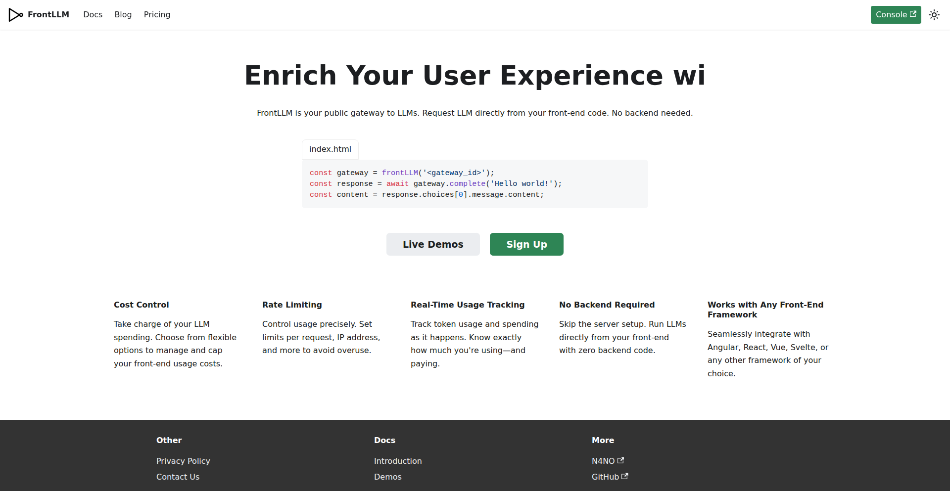 FrontLLM: Direct LLM Integration for Frontend