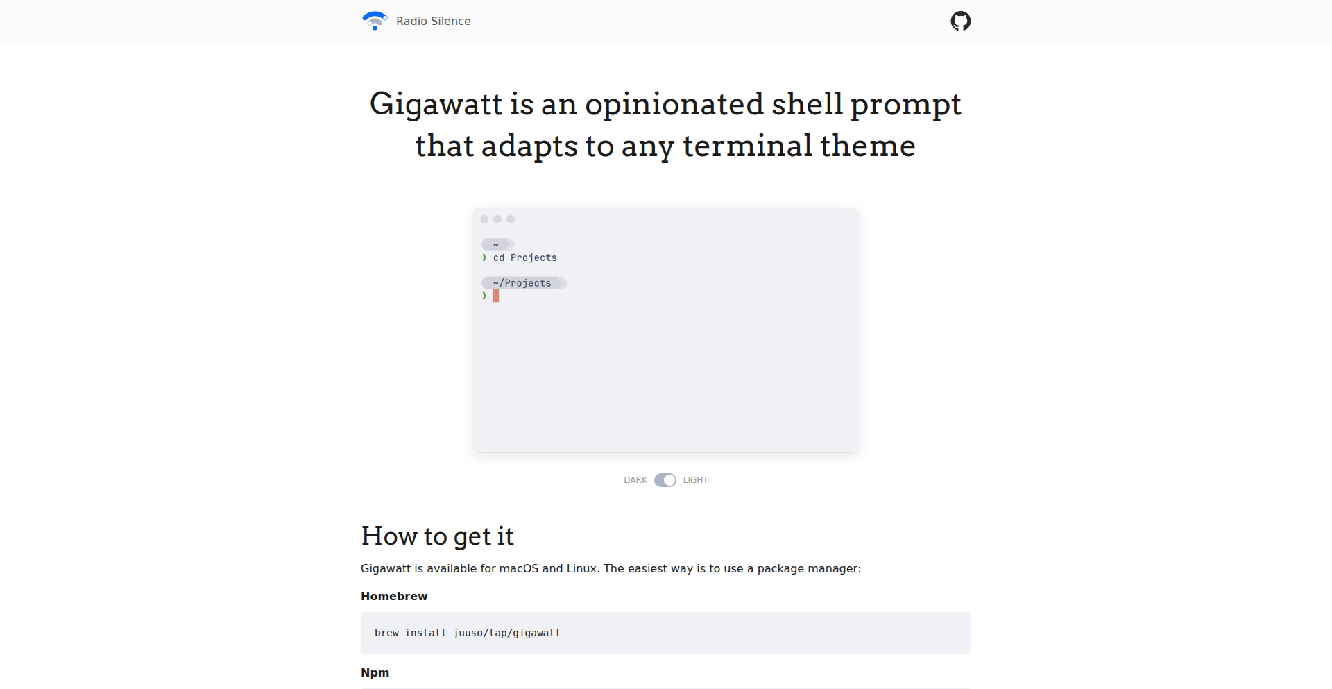 Gigawatt: Adaptive Terminal Prompt