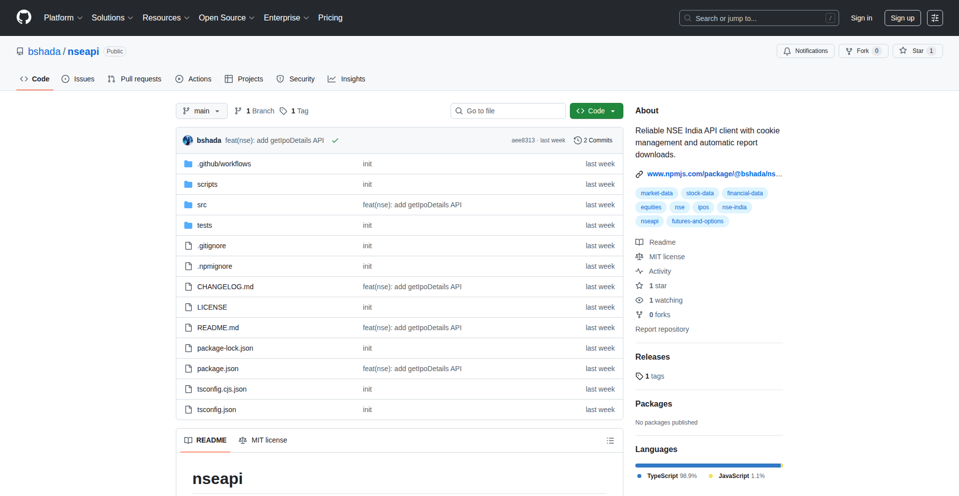 NSE-TS-API: TypeScript Gateway to Indian Stock Exchange