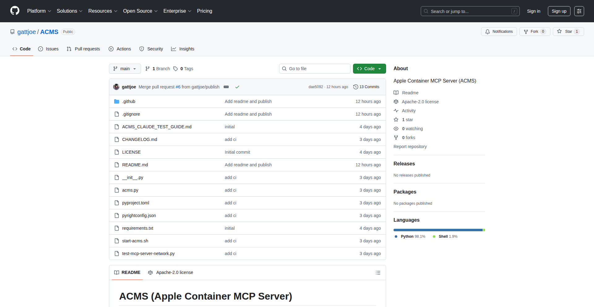 ACMS: Apple Container Management Server