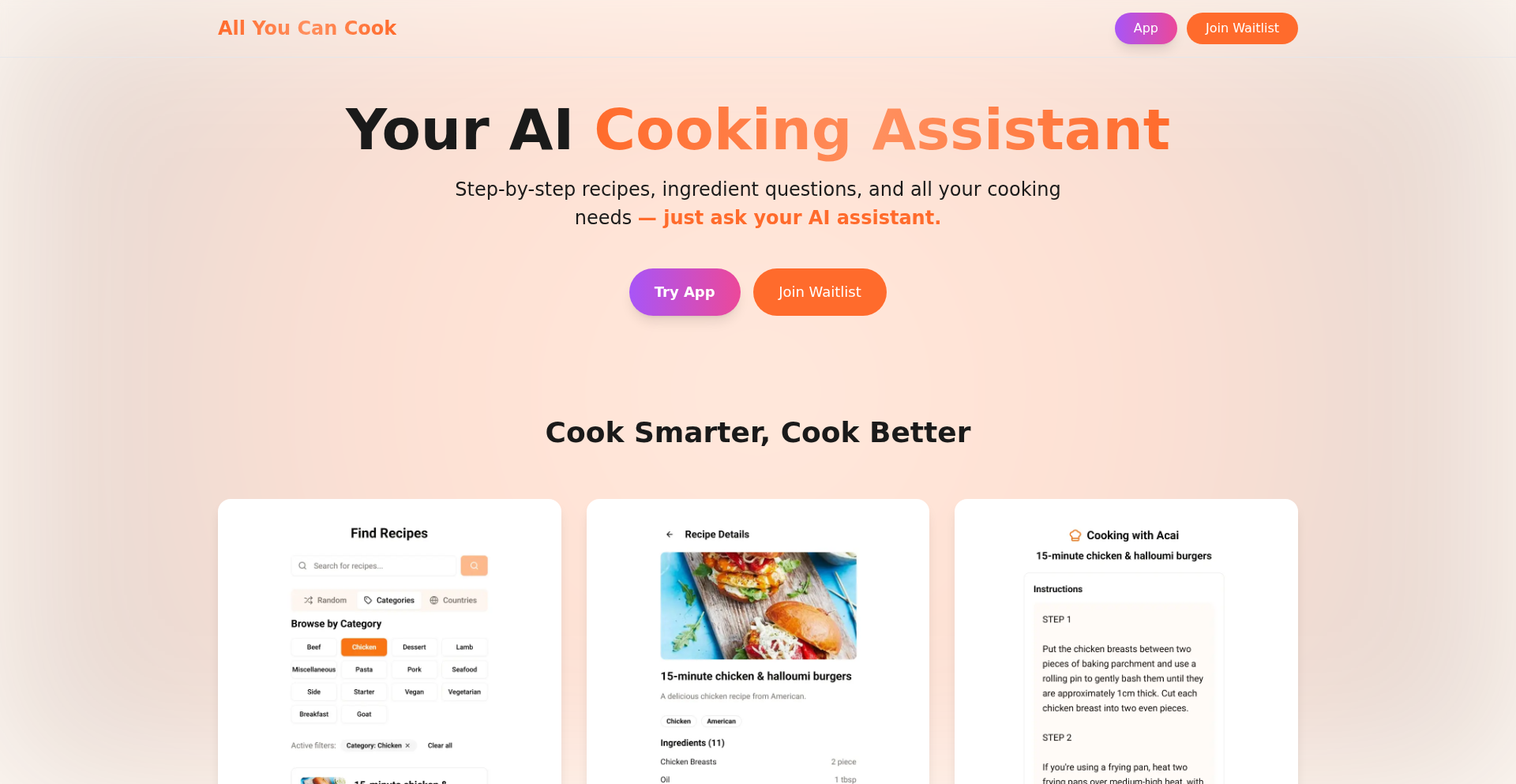 AI調理アシスタント：All You Can Cook